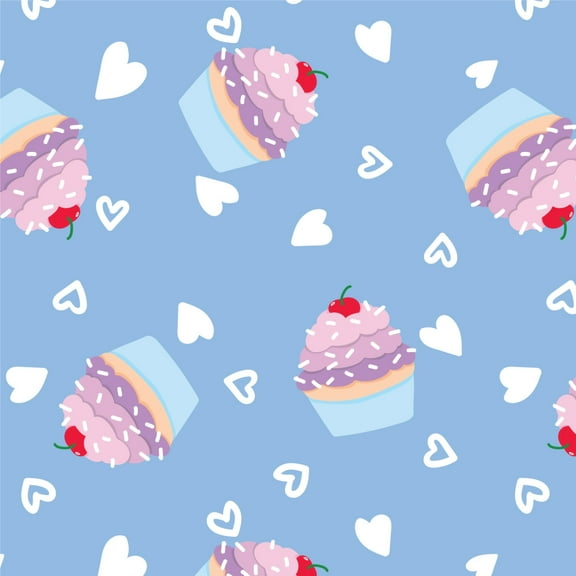Cute Cupcake Vanilla Cherry with Sprinkles Premium Roll Gift Wrap Wrapping Paper