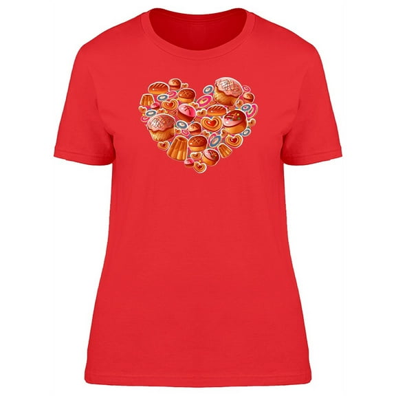 Cute Cupcakes Bakery Heart T-Shirt Women -Image by Shutterstock, Female x-Large