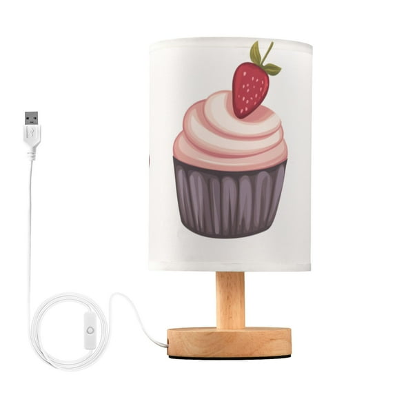 Cute Cupcakes Cartoon Table Lamp with USB Port LED Warm Light Lamp Night Light Home Decor