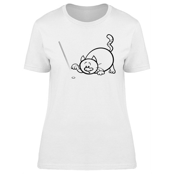 Cute Curious Kitten Playing T-Shirt Women -Image by Shutterstock, Female XX-Large
