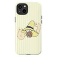 thumbnail image 1 of Cute Curious Monkey Phone Case with Numbers 67, Yellow Striped Background Playful Artistic Protective Case for iPhone 17 16 15 14 13 12 11 Plus Pro Max Mini, 1 of 6