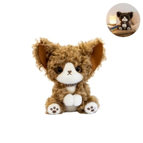 Cute Curly Hair Cat Plush Stuffed Animal Toy, Big Ear Fluffy Kitten Plush Doll with Collar, 4 Colors Soft Kitty Plushies for Kids Sleeping Companion Sofa Decor Birthday Christmas Gift