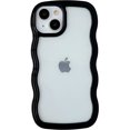 thumbnail image 1 of Cute Curly Wave Frame Shape Shockproof Soft Compatible with iPhone Case (Black,iPhone 11 Pro Max), 1 of 8