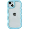 thumbnail image 1 of Cute Curly Wave Frame Shape Shockproof Soft Compatible with iPhone Case (Blue,iPhone 12 Pro), 1 of 6