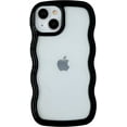 thumbnail image 1 of Cute Curly Wave Frame Shape Shockproof Soft Compatible with iPhone Case (White,iPhone 13 Pro), 1 of 5