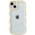 thumbnail image 1 of Cute Curly Wave Frame Shape Shockproof Soft Compatible with iPhone Case (White,iPhone 14 Pro Max), 1 of 5