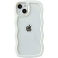 thumbnail image 1 of Cute Curly Wave Frame Shape Shockproof Soft Compatible with iPhone Case (White,iPhone 15 Pro Max), 1 of 6