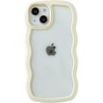 thumbnail image 1 of Cute Curly Wave Frame Shape Shockproof Soft Compatible with iPhone Case (Yellow,iPhone 15 Plus), 1 of 6