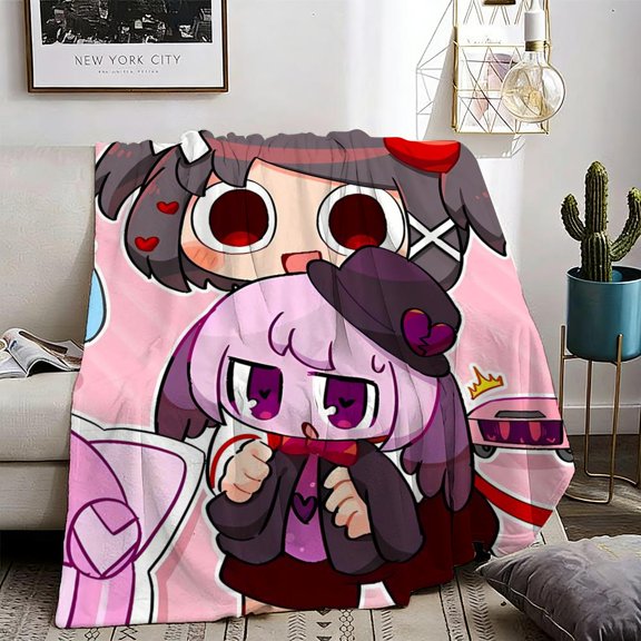 Cute Cursed Cat Meme Lightweight Flannel Throw Blanket, Cooling 30 x 40 in