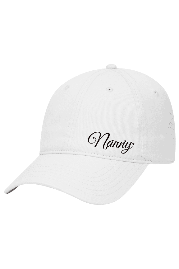 Cute Cursive Heart Names Womens Embroidered Mother's Day White Otto Baseball Cap-Nanny