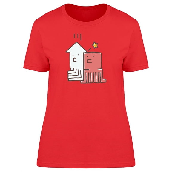 Cute Cuttlefish And Octopus T-Shirt Women -Image by Shutterstock, Female Large