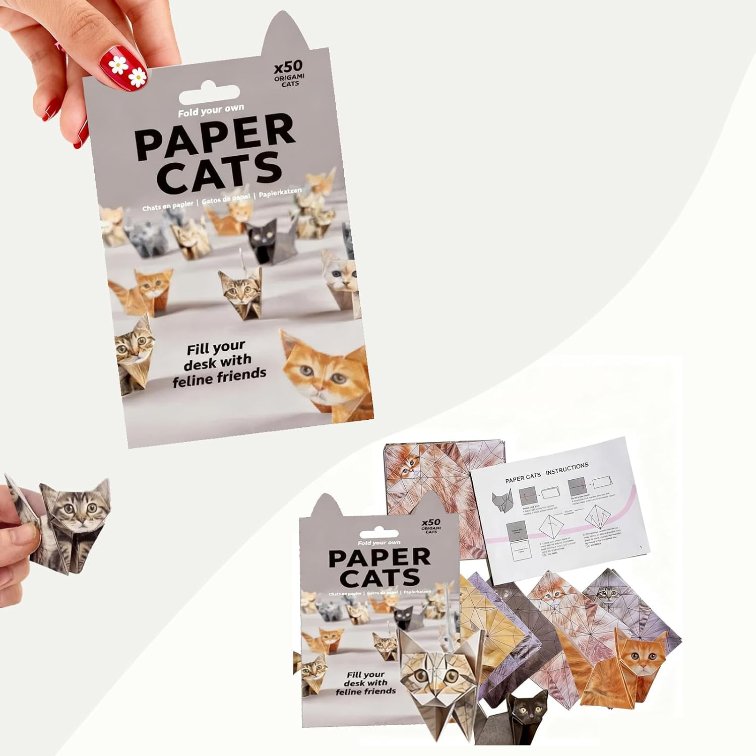 Cute DIY Dinos Origami Kit - 35 Sheets High-Quality Craft Paper for 3D Dinosaur Figures, Fun Animal Paper Craft, Desk Decor & Perfect Gift for Dinosaur Lovers (Adults & Kids)