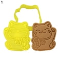 thumbnail image 1 of Cute DIY Lucky Cat Cartoon Biscuit Cutter 3D Pressing Style Butter Cookie Mold, 1 of 8