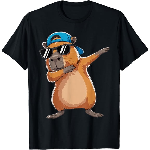 Cute Dabbing Capybara Animal Men Toddler T-Shirt Tops Tee