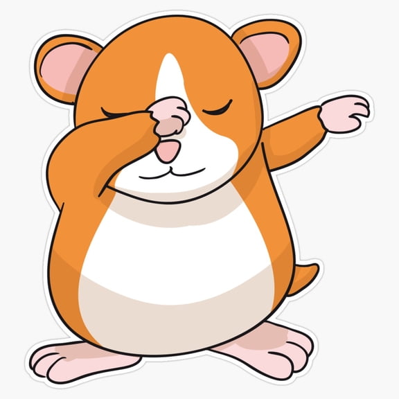 Cute Dabbing Hamster Owner Rodent Furbaby Pet Animal Sticker