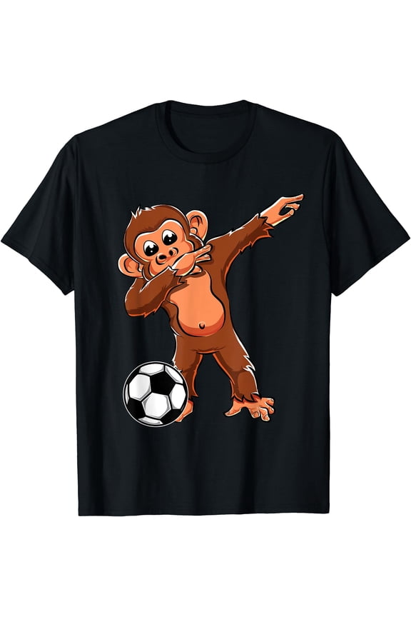 Cute Dabbing Monkey Lovers Dab Boys Girls Soccer Player Gift T-Shirt, Unisex T-Shirt