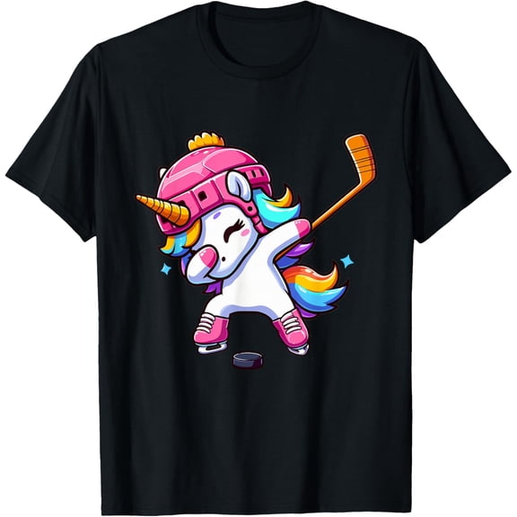 Cute Dabbing Unicorn Ice Hockey Funny Ice Hockey Womens T-Shirt
