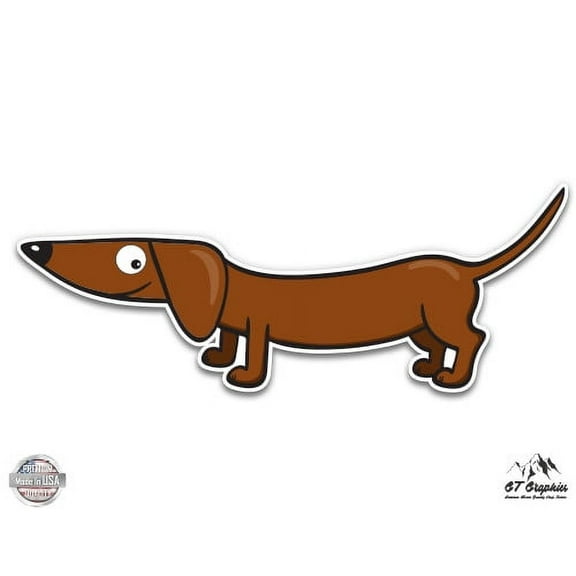 Cute Dachshund - 3" Vinyl Sticker - For Car Laptop I-Pad Phone Helmet Hard Hat - Waterproof Decal