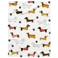 thumbnail image 1 of Cute Dachshund Blanket Soft Flannel Cartoon Printed Blanket for Sofa, Bedroom, Dormitory, Nap Blanket, 1 of 8