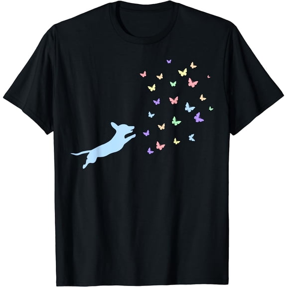Cute Dachshund Chasing Butterflies T-Shirt