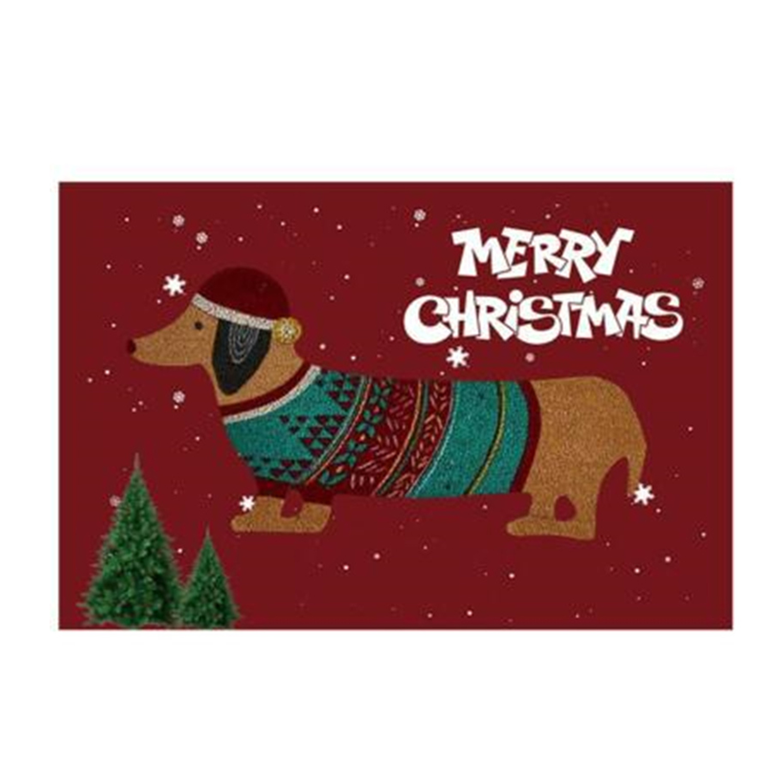 Cute Dachshund Christmas Doormats Dog Funny Dogs Theme Doormat Winter