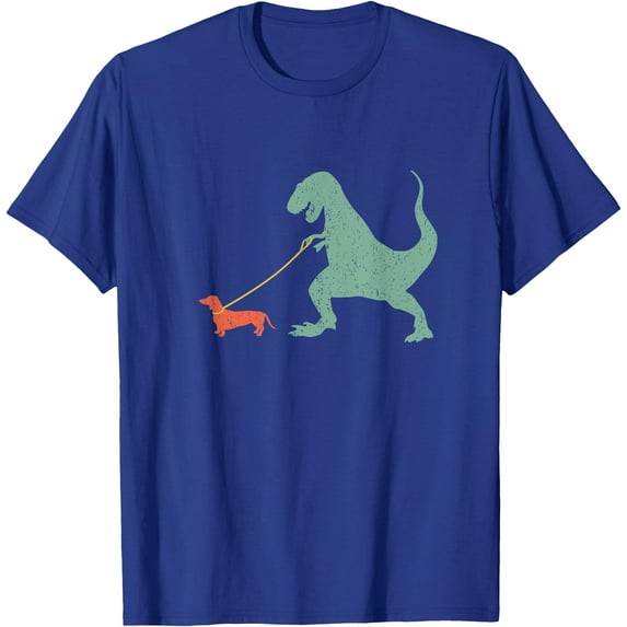 Cute Dachshund Dinosaur Funny Wiener Dog Unisex T-Shirt for Men Women Kids Toddler,Royal Blue Color,Size M