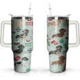 thumbnail image 1 of Cute Dachshund Dog 40 oz Tumbler Cups With Lid, Steel Straw And Brush Mugs - Stainless Steel Vacuum Insulated Water Coffee Cup For Women, 1 of 6