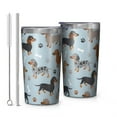 thumbnail image 1 of Cute Dachshund and Dog Footprint 10oz Tumblers Stainless Steel Tumbler with Lid and Straw,Vacuum Insulated Double Wall Travel Tumbler Cups with Cleaning Brush for Coffee, Tea, 1 of 4