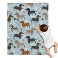 thumbnail image 1 of Cute Dachshund and Dog Footprint Blanket,Comfortable Soft Flannel Throw Blanket,All Season,Warm Lightweight Blankets for Sofa Bed Couch Living Room Chair,30"x40", 1 of 4