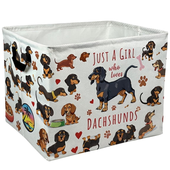 Cute Dachshund Dog Print Storage Baskets Storage Boxes Home Decor Storage Clothes Organization And Storage Home Decor Storage Holiday Gifts,Laundry Baskets