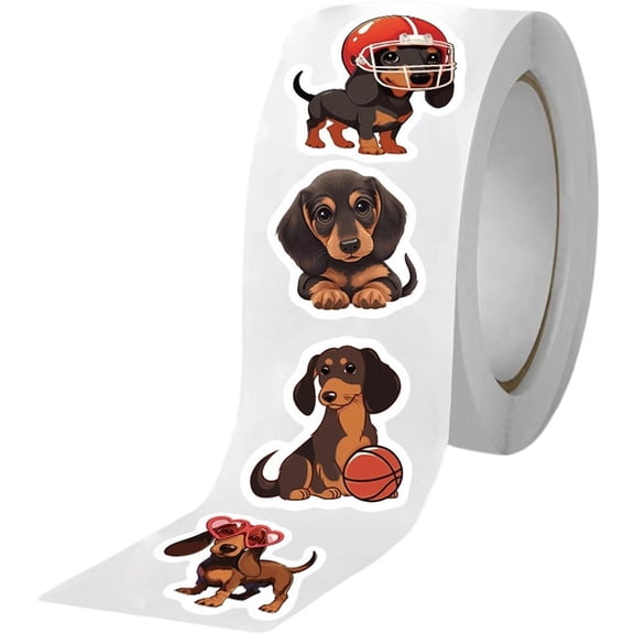 Cute Dachshund Dog Stickers 500pcs/roll Animal Graffiti Sticker Sausage Pet Dogs Stickers DIY Guitar Laptop Notebook Suitcase Sticker