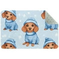 thumbnail image 1 of Cute Dachshund Puppy and Dog in Winter Costume Small Area Rug, Non-Slip Door Mat Indoor Floor Mat, Washable Kitchen Rug Entrance Door Mat for Bedroom Living Room, 1 of 7