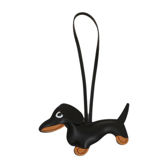 Cute Dachshund-Shaped PU Leather Keychain for Car, Bag or Gift Decoration