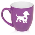 thumbnail image 1 of Cute Dachshund With Heart Ceramic Coffee Mug Tea Cup Gift for Her, Women, Wife, Mom, Sister, Girlfriend, Friend, Coworker, Daughter, Birthday, Housewarming, Cute, Puppy, Dog Lover (16oz Purple), 1 of 1