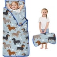 thumbnail image 1 of Cute Dachshund and Dog Footprint Toddler Nap Mats for Kids Preschool,Sleeping Mat Bag or Kids,Toddler Sleeping Bag,Toddler Nap Mat or Daycare, 1 of 6