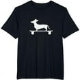 thumbnail image 1 of Cute Dachshund on a Skateboard Funny Wiener Dog T-shirt, 1 of 3