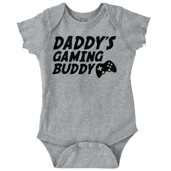 Cute Daddy's Gaming Buddy Gamer Dad Romper Boys or Girls Infant Baby Brisco Brands 12M