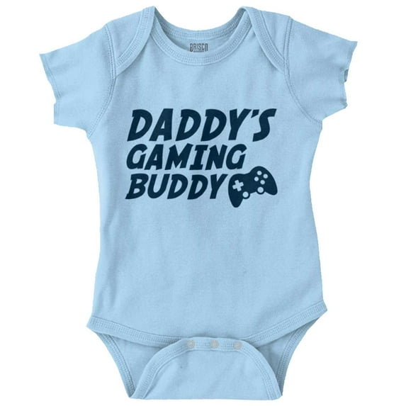 Cute Daddy's Gaming Buddy Gamer Dad Romper Boys or Girls Infant Baby Brisco Brands 18M