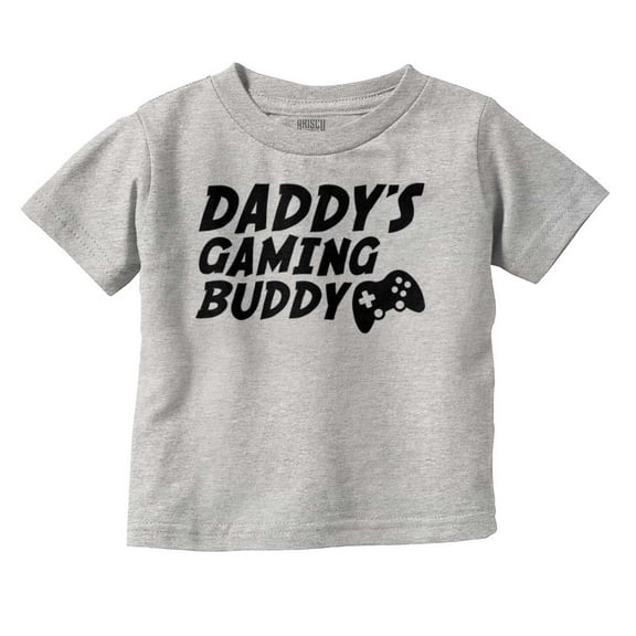 Cute Daddy's Gaming Buddy Gamer Dad Toddler Boy Girl T Shirt Infant Toddler Brisco Brands 2T