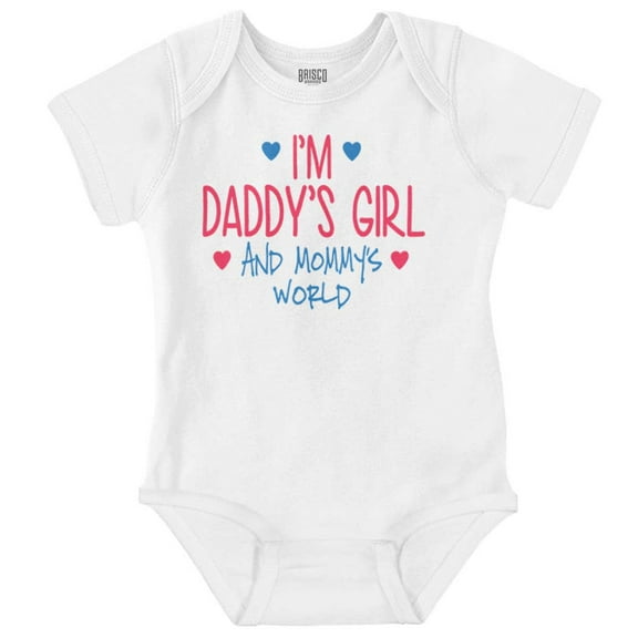 Cute Daddy's Girl and Mommys World Bodysuit Jumper Girls Infant Baby Brisco Brands 12M
