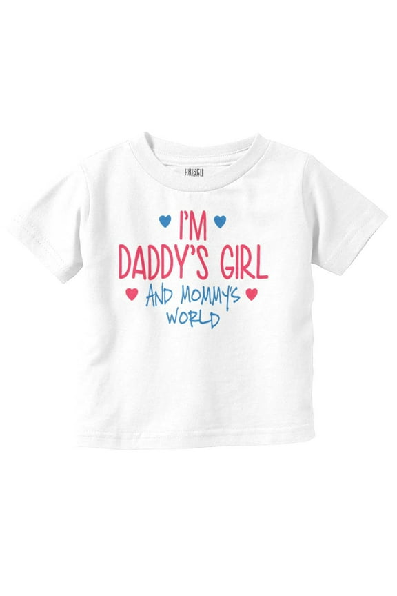 Cute Daddy's Girl and Mommys World Youth T Shirt Tee Girls Infant Toddler Brisco Brands 18M