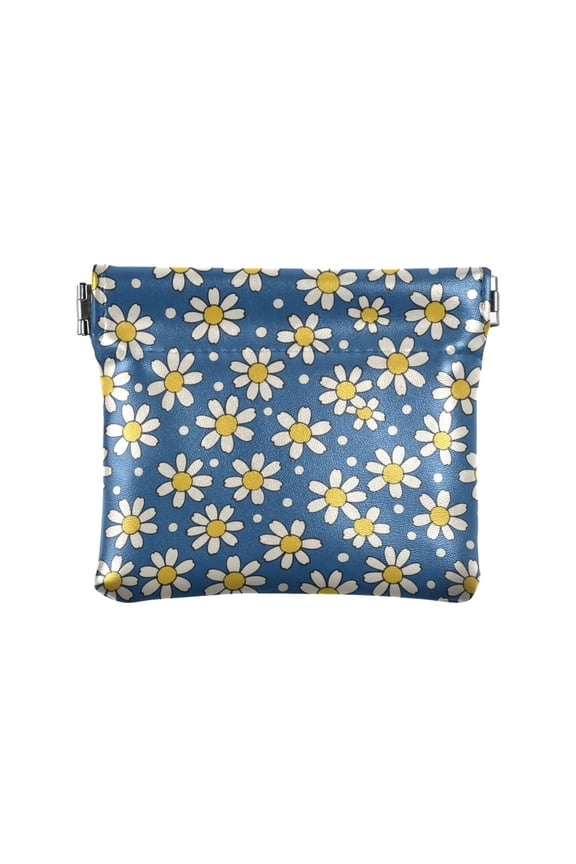 Cute Daisies Wallet Small PU Leather Change Pouch Wallet for Women