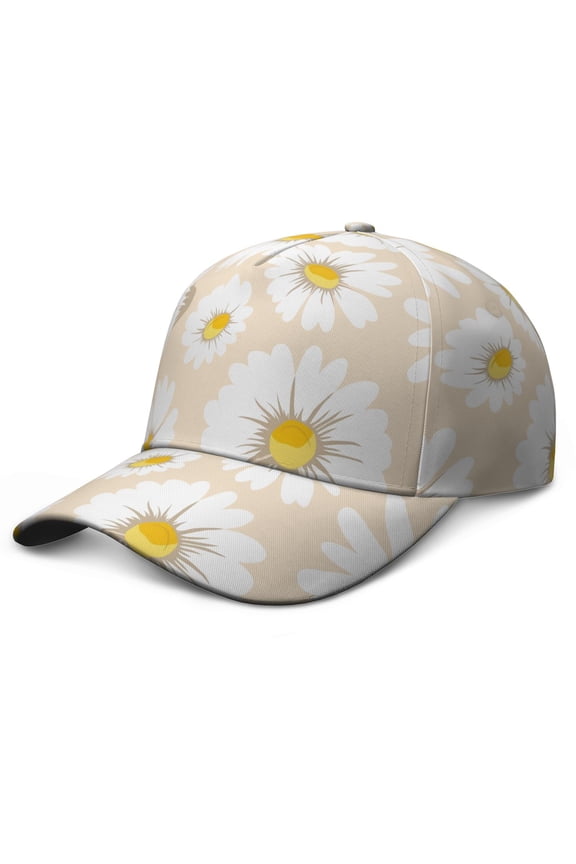 Cute Daisy Bloom Baseball Cap – Retro Boho Dad Hat with Floral Print, Adjustable Snapback for Everyday Use