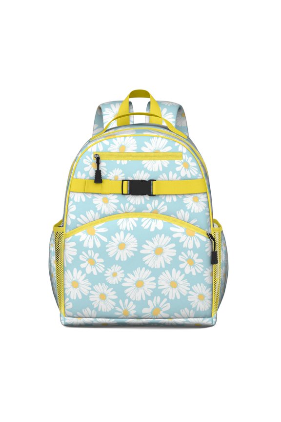 Cute Daisy & Butterfly Waterproof Backpack - Spine-Protecting Ergonomic Travel Daypack for Students & Commuters
