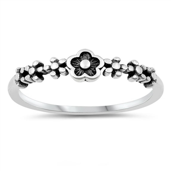 Cute Daisy Chain Flowers Ring .925 Sterling Silver Band Jewelry Female Male Unisex Size 5