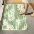 thumbnail image 1 of Cute Daisy Chamomiles Flowers Floral Green and White Stripes Bathroom Rug 24"×16",Non-Slip High Absorbent Bath Mat Rug Machine Washable Bahtub Mats Home Decor, 1 of 7