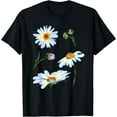 thumbnail image 1 of Cute Daisy Flower Motif For Women - Botanical Sketch Floral T-Shirt Black 4X-Large, 1 of 4