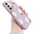thumbnail image 1 of Cute Daisy Galaxy S22+ Plus Case with Full Camera Lens Protection, Slim Shockproof TPU Bumper, Liquid Silicone Cover - Purple, 1 of 9