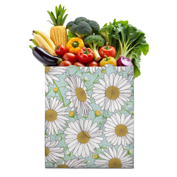 Cute Daisy and Bee Shopping Bag - Foldable, Spacious & Durable Grocery Tote