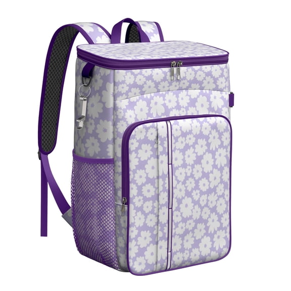 Cute Daisy and Butterfly Design Cooler Backpack - Insulated 20L Lunch Backpack with Long-Lasting Cooling for Outdoor Adventures